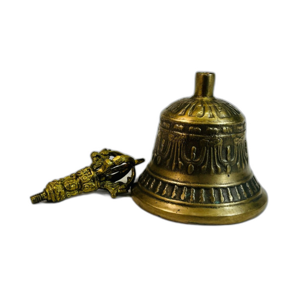Tibetan Buddhist Meditation Bell Brass Zen Buddha Prayer - Picture 2 of 7